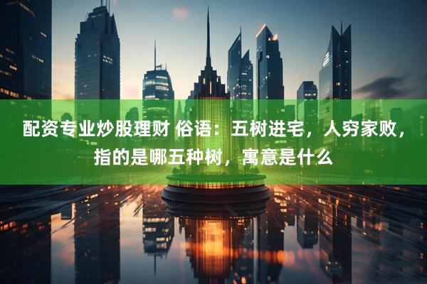配资专业炒股理财 俗语：五树进宅，人穷家败，指的是哪五种树，寓意是什么